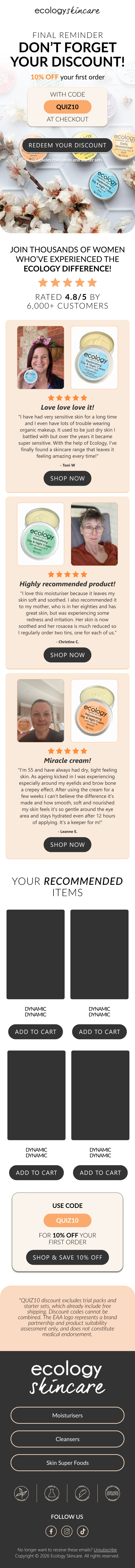 Ecology Skincare, Health & Beauty