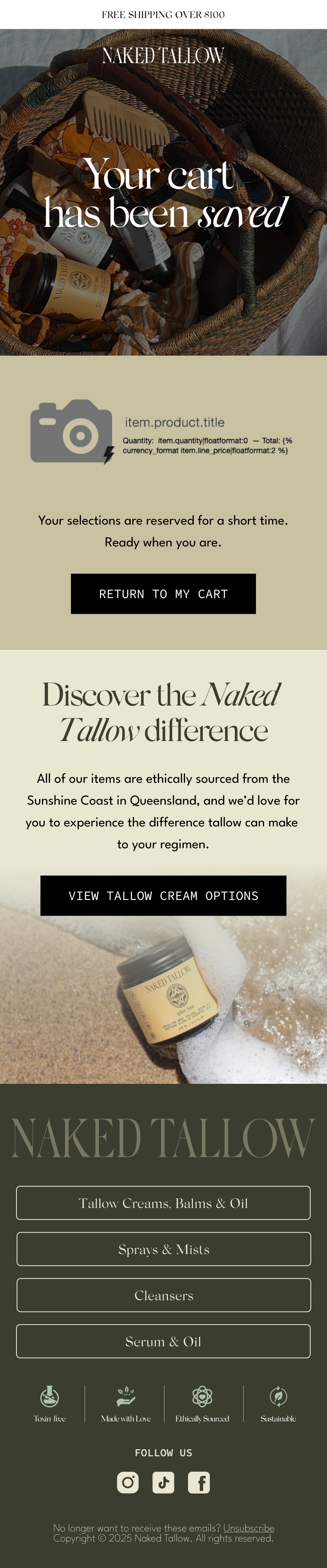 Naked Tallow, Health & Beauty