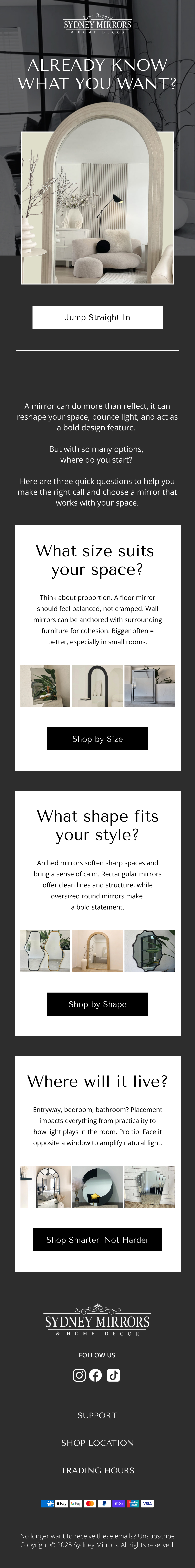 Sydney Mirrors, Home & Living