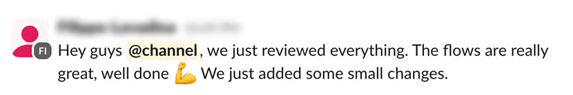 Client feedback