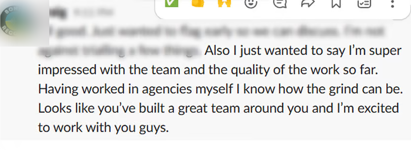 Client feedback