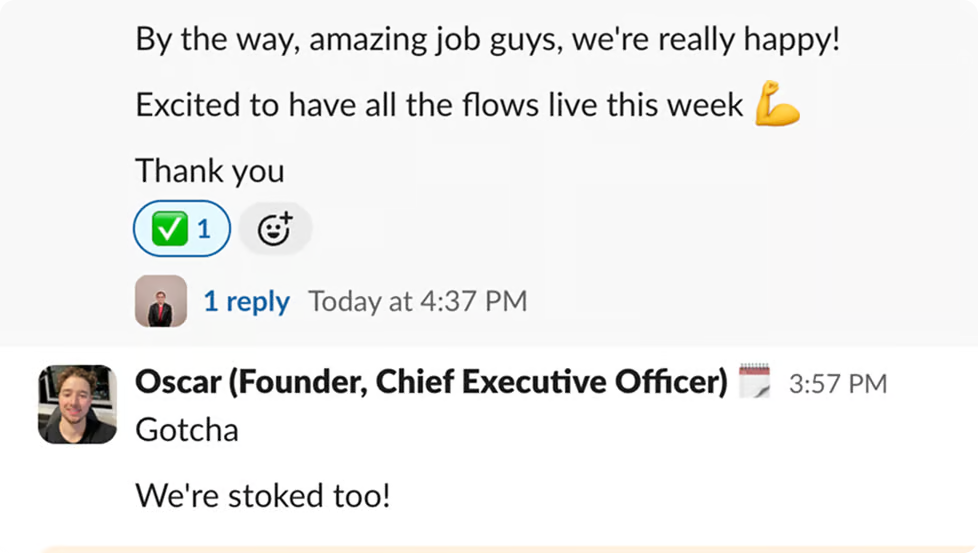 Client feedback